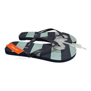 Joe Fresh Flip Flop Sandals Mens Size 9 Blue Stripe Beach Summer Shoes Casual